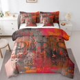 thumbnail image 1 of YST Paris Print Bedding Comforter Sets 7 Pieces Brown Red Bedding Set, Abstract Full Size Comforter Set (1 Comforter, 1 Fitted Sheet, 1 Flag Sheet, 2 Pillowcases, 2 Throw Pillow Covers), 1 of 4