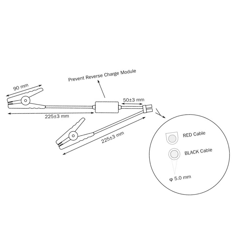 Booster Cable, Jump Starter Cable For Car Battery Connection Jumper Jump Start Prevent Reverse