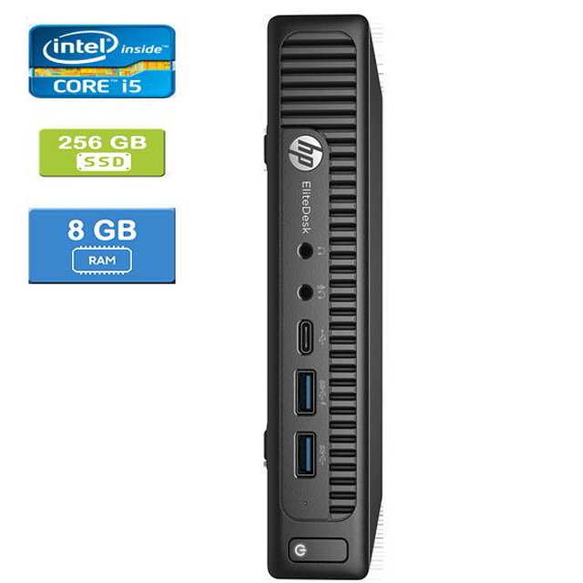 Remis à Neuf : HP 800 G2 MINI Intel Core i5-6500T 2,50 GHz, 8 Go, 256 Go SSD, Win 10 Pro