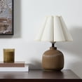 thumbnail image 2 of Mainstays 12.5" Ceramic Modern Scalloped Desk Lamp, Brown, 2 of 5