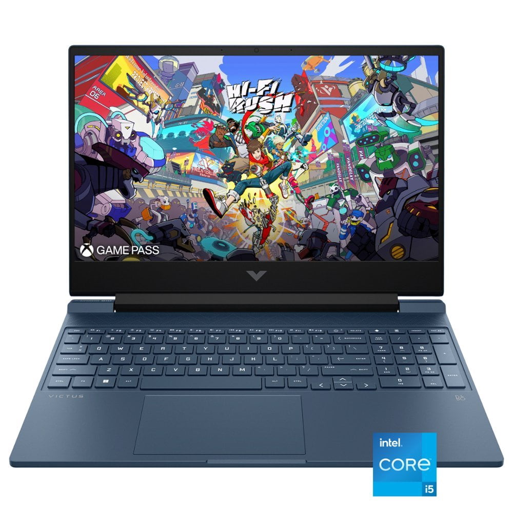 New (Damaged Box) HP Victus 15.6" FHD Gaming Laptop (Intel Core i5-12450H, 8GB RAM, 512GB SSD, Windows 11, NVIDIA GeForce RTX 3050) - Performance Blue (15-fa0033dx)