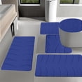 thumbnail image 5 of Fridja Bathroom Rugs 5 Piece - Absorbent Memory Foam Bath Mat for Bathroom, Non-Slip, Machine Washable, Dries Quickly, Bathroom Mat Set Blue, 5 of 5