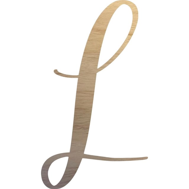 Unpainted Wood Letter L Craft, Paintable 10'' Tall Wood Alphabet Letter, DIY Nicholia Script Font