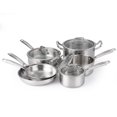 thumbnail image 1 of Ourlova Piece Tri Ply Stainless Steel Cookware Set with Lids Premium Pots Pans Set 3layer 10pcs, 1 of 8