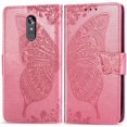 thumbnail image 2 of Case Premium PU Leather Flip Wallet Case Butterfly Embossed Full Body Protection Flip Stand Card Holder Magnetic Cover for iPhone 11 Pro(Pink), 2 of 6