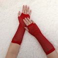 thumbnail image 5 of Unique Bargains Women's Elbow Length Fingerless Fishnet Gloves 2 Pairs, 5 of 5