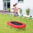 thumbnail image 4 of Goplus Trampoline Pliable Double Mini pour Enfants, Rebondisseur D\'entraînement Physique avec Poignée Ajustable, Rouge, 4 of 10