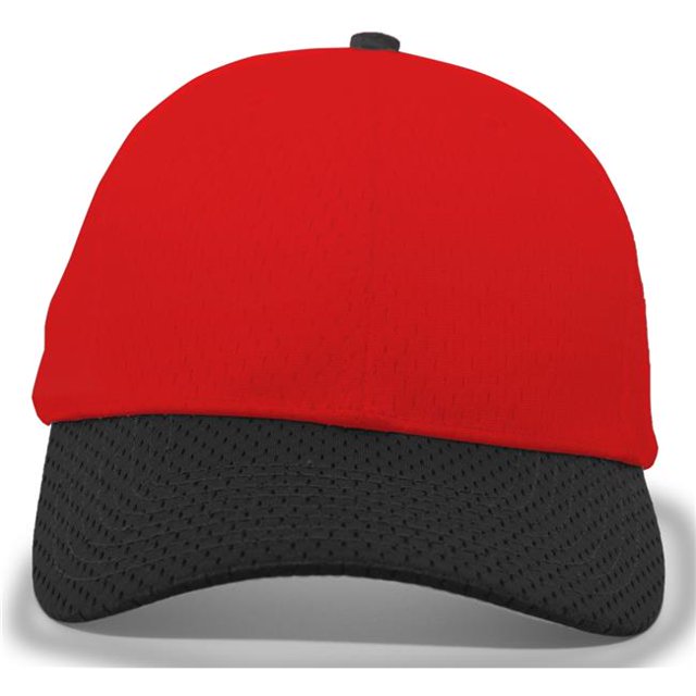 Pacific Headwear 805M.407.OS Coolport Mesh Hook & Loop Adjustable Cap, Red & Black - One Size