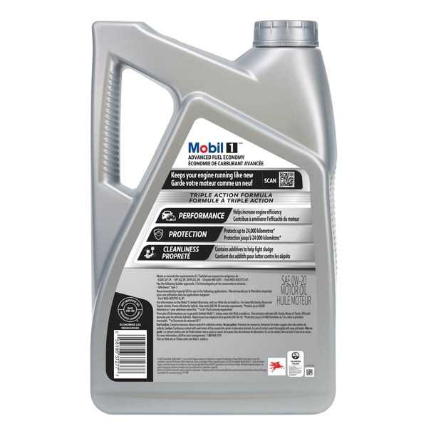 Mobil 1™ Advanced Fuel Economy Full Synthetic Motor Oil 0W-20, 3