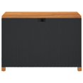 thumbnail image 2 of vidaXL Garden Storage Box Black 110x55x63 cm Poly Rattan Acacia Wood, 2 of 5