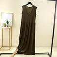 thumbnail image 2 of Tqcoqu Women's Round Neck Solid Color With Chest Cushion Loose And Comfortable Plus Size Home Skirt, 2 of 7