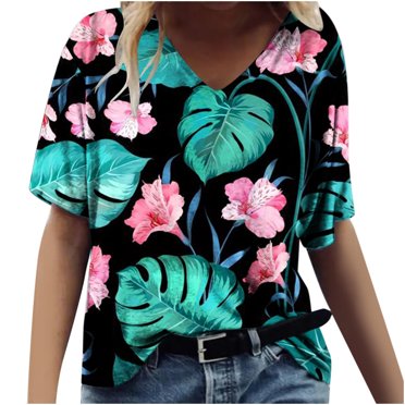 T-shirts Graphiques pour Femmes Mode Femmes Impression Décontractée Col en V Manches Courtes T-Shirt Ample Hauts T-Shirts à Manches Courtes pour Femmes Hauts à Manches Courtes pour Femmes T-Shirts Sois Gentille pour Femmes
