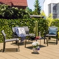 thumbnail image 2 of Costway 4 PCS Patio Furniture Set Loveseat Sofas Armrest Glass Table Deck Grey, 2 of 10