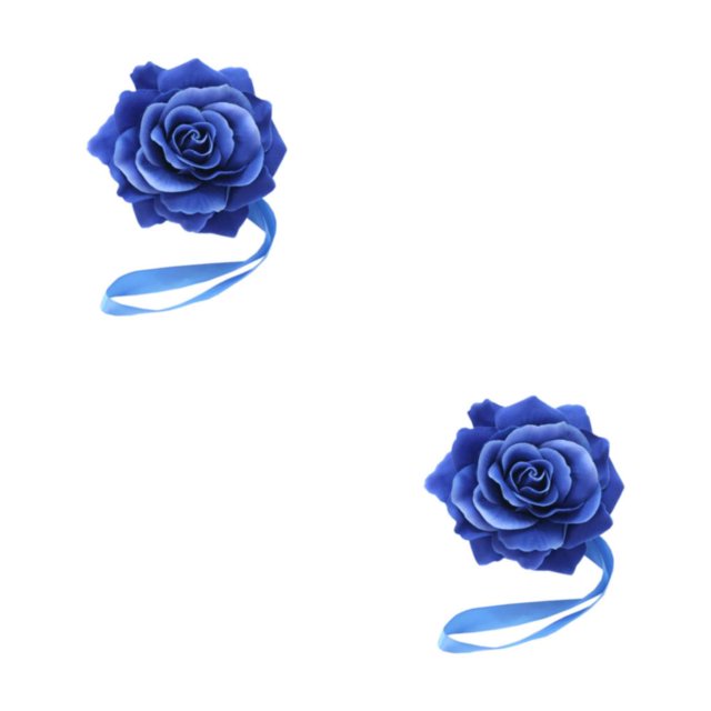 QualitChoice Curtain Tieback Punch-free Stylish Flower Shape Decorative Replacement Home Buckle Fastener Ornament Accessories Blue 2PCS