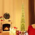 thumbnail image 2 of Costway 8 FT Pre-Lit Pencil Christmas Tree with 300 LED Lights & 591 Branch Tips Party, 2 of 10