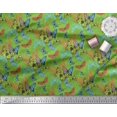 thumbnail image 2 of Soimoi Green Silk Fabric Colorful Butterfly Printed Craft Fabric by the Yard 42 Inch Wide, 2 of 5