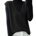 thumbnail image 1 of Women's Deep V - Neck Loose - Fitting Sleeveless Knit Vest - Soft, Versatile for Layering, Available in Multiple Colors, 1 of 4