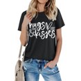 thumbnail image 5 of RKSTN Hauts pour Femmes Saint-Valentin Cœur d'Amour Lettres Imprimées Mode Blouse Confortable Hauts Tempérament Couleur Unie Col Rond Manches Courtes Hauts, 5 of 5