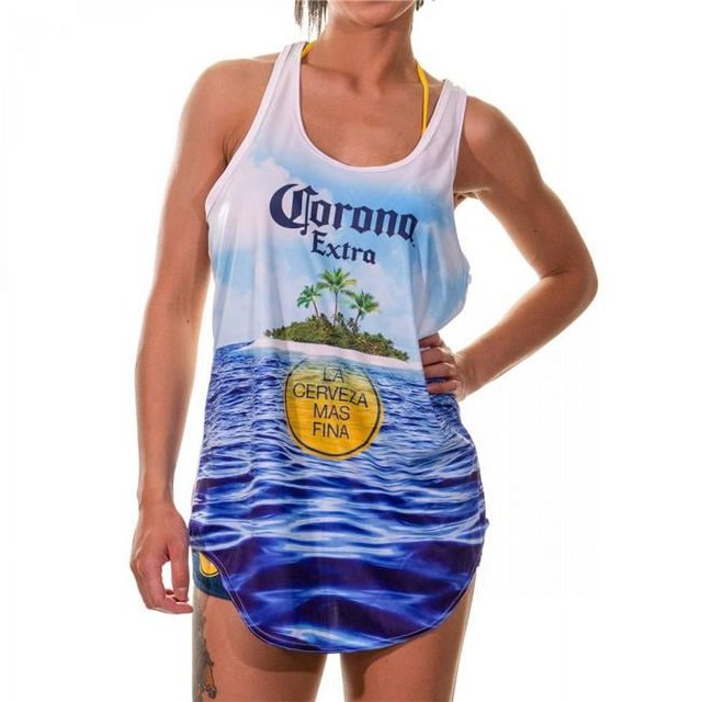 Corona Extra 794841-XL Corona Extra Beach Scene Womens Cover Up Tank Top - Extra Large