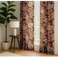 thumbnail image 4 of Vargottam Cotton Curtains for Windows - 3-in-1 Rod Pocket/Back Tab Short Window Drapes - Light Filtering Cotton Panels - Set of 2, 52"x63" - Fruits Pattern (Brown), 4 of 8