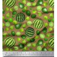 thumbnail image 1 of Soimoi Polyester Crepe Fabric Pear,Lemon & Watermelon Fruits Print Sewing Fabric Yard 52 Inch Wide, 1 of 3