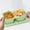 Green, variant on Silicone Reusable Double Compartment Snack Container with Lid, Collapsible Bento Box for Sauces, Condiments, and Snacks, Leak-Proof and Dishwasher Safe for Travel, School, and Office