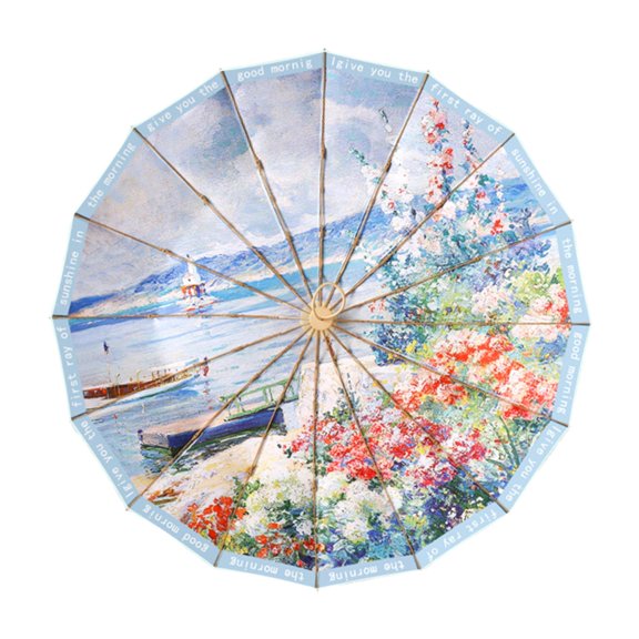 Abbracc Sun and Rain Umbrella Sun Protection Compact Mini Umbrella for Outdoor Beach Style C