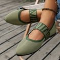 thumbnail image 4 of B91xZ Chaussures de Mode pour Femmes à Enfiler Bout Rond Confort Légères Chaussures Habillées à Enfiler, Vert 7, 4 of 5
