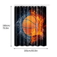thumbnail image 3 of RXIRUCGD Basketball Flame Theme Shower Curtain Polyester Bathroom Curtain, 3 of 3
