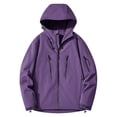 thumbnail image 4 of Lovzfmll Men's Rain Jacket Waterproof Windproof Hooded Outdoor Shell Purple, M, 4 of 4