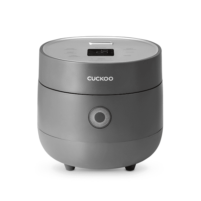 CUCKOO CR-0375FG Cuiseur et Réchaud à Riz Micom 3 Tasses (Non Cuit) / 6 Tasses (Cuit) en Gris avec Casserole Intérieure Antiadhésive, Écran LCD et Technologie à Logique Floue. Offre 10 modes de menu Incluant des options pour Riz Blanc, Riz Brun, quinoa et Gruau. Conception Compacte Convenant aux Petites Familles Ou aux couples, avec une Capacité Cuite de 6 Tasses. Comprend un mode de Nettoyage Automatique, des Réglages de Cuisson Ajustables et des Accessoires comme une Spatule à Riz et une Tasse à Mesurer.