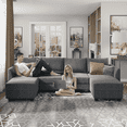thumbnail image 1 of HONBAY Sectional Sofas, Bluish Grey Wood, 1 of 7
