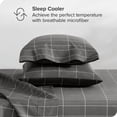 thumbnail image 3 of Bare Home Ultra-Soft Sheet Set - Premium 1800 Collection - Deep Pockets - 4-Pieces - King, Grid - Gray/White, 3 of 8