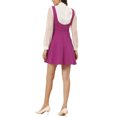thumbnail image 3 of Unique Bargains Women's XS Button Decor Flared Hem Above Knee Suspender Skirt, Purple, 3 of 5
