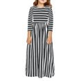 thumbnail image 1 of Robe à Manches Longues à Rayures Imprimées pour Filles, Robes pour Enfant, Robes de Noël pour Filles Taille 5-8, Robes pour Filles Taille 10-12, Robes de Fête Chic de Noël pour Filles Taille 10-12, Robes d'Automne de Noël pour Filles Taille, 1 of 3