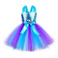 thumbnail image 3 of MIASHUI Robe de Demoiselle d'Honneur Sans Manches à Bretelles, Ensemble de Robes de Princesse Sirène avec Bandeau, Bleu Pâle, 5-6 Ans, 3 of 8
