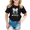 thumbnail image 1 of Chemises pour Bébé Fille Grandes Tailles Enfants Filles Imprimé Graphique Mignon Col Rond Manches Courtes T-Shirt Décontracté d'Été, 1 of 4