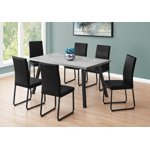 Monarch Specialties Table à manger, 60" Rectangulaire, Cuisine, Salle à manger, Métal, Stratifié, Gris, Noir, Contemporain, Moderne
