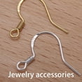 thumbnail image 3 of 1 Pair Earring Hook DIY Craft Earhook Dangling Earwire Jewelry Decorative Hooks Clasp Fitting Jewelry Making Findings Handicraft Accessory Silver, 3 of 6
