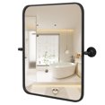 thumbnail image 1 of Costway 30 x 22 Inch Black Metal Framed Pivot Rectangle Wall-Mounted Mirror Black, 1 of 10