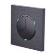 thumbnail image 4 of 3 Gang 2 Way Random Click On / Off Passage Wall Light Switch Switched LED Indicator Black / Silver Grey Aluminum Panel ,Trusted and Reliable, 4 of 6