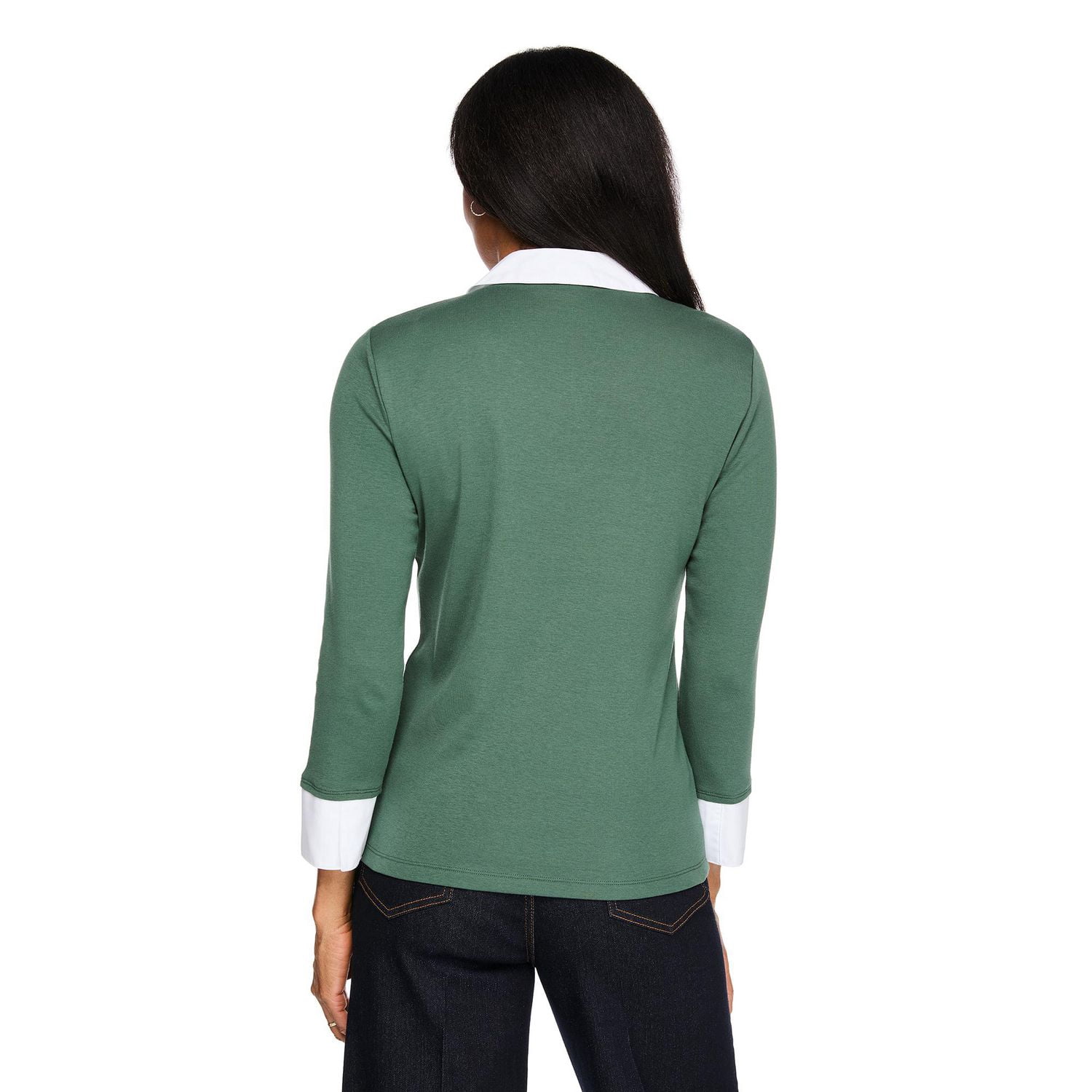 Karen Scott Women's Collared V-Neck Top