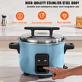 thumbnail image 2 of KFFKFF Industrial Rice Steamer, 60-Cup Rice Preparation Device, 13.74 Qt / 13 Liter Voluminous Rice Maker and Heater with Nonstick Interior Container, 24-Hour Temperature Maintenance, 2 of 9