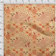 thumbnail image 4 of oneOone Rayon Orange Fabric Asian Japanese Pattern Sewing Material Print Fabric By The Yard 56 Inch Wide, 4 of 4