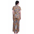thumbnail image 4 of Moomaya Pyjama pour Femmes Ensemble de Pj Chemise de Pyjama en Coton Imprimé à Boutons Tenue de Nuit, 4 of 6