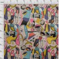 thumbnail image 4 of oneOone Viscose Jersey Dusty Gray Fabric Abstract Comic Face Sewing Craft Projects Fabric Prints By Yard 60 Inch Wide, 4 of 5