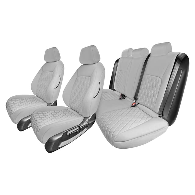 FH Group Neoprene Custom Fit Car Seat Covers for 2016-2024 Honda Civic Waterproof Full Set Solid Gray
