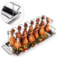 thumbnail image 1 of Gourmet Grill Pro: Chicken Leg Rack & BBQ Drumstick Holder, 12-Slot Stainless Steel Roaster Stand, Outdoor Cooking Tools For Even Cooking, Easy Clean & Compact Storage, P003, 1 of 7