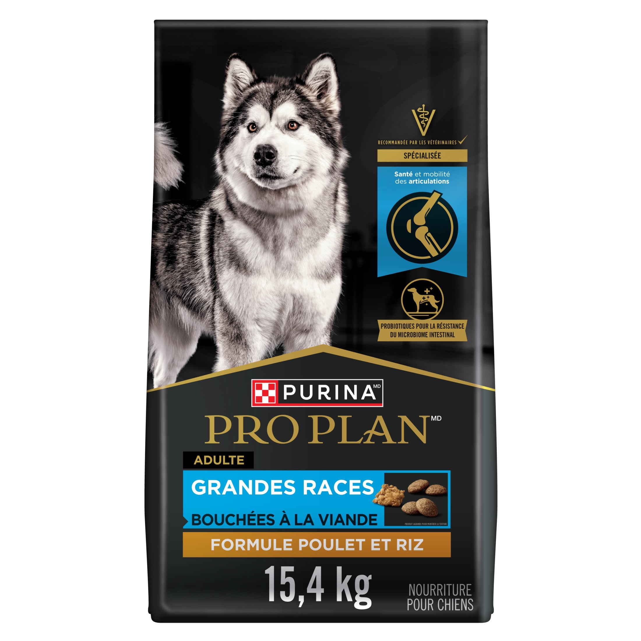 Purina Pro Plan Spécialisée Grande Race Mélange Effiloché Formule au Poulet et au Riz, Nourriture Sèche pour Chiens 15.4 kg