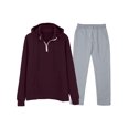 thumbnail image 1 of Gspmoly Shirts for Men, Men'S Casual Oversize Solid Color Drawstring Trouser Long Sleeve Hooded Set Summer Tops Summer Savings, 1 of 2